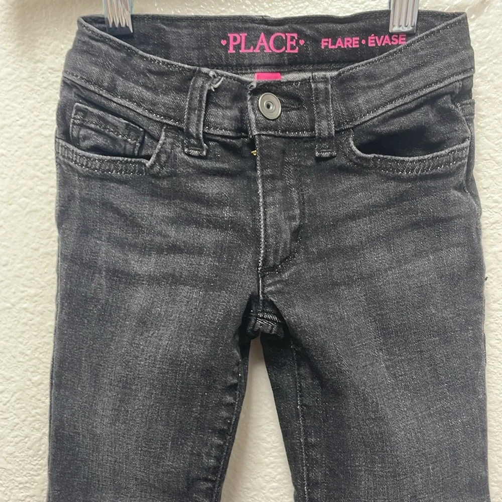 Children's Place Black Flare Denim Jeans Girl’s Kid’s Size 4